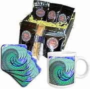 3dRose cgb_108139_1 Cool Wave and Surfer Art-Coffee Gift Basket, Multicolor