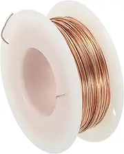 uxcell 89.89 Feet Solid Bare Copper Wire,22 Gauge 99.9% Pure Copper Wire 0.6mm Soft Beading Wire Metal Plant Stem Ties for Jewelry Craft (27.4m)