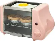Toaster Oven Mini Oven Household Multifunctional Small Power Bread Machine Student Dormitory Breakfast Machine 220W Timing Control Kitchen Tools Halogen ovens/13297 (Color : Pink)