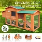 Wooden Chicken Run Coop House Rabbit House Bunny Duck Hutch Hen Cage 2 Stories