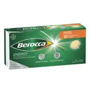 Berocca Energy Vitamin B and C - Orange Flavour - Effervescent 30 Tablets