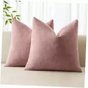 Pack of 2 Decorative Throw Pillow Covers Soft 18" x 18" (Pack of 2) Blush Pink