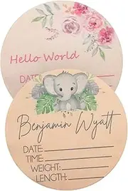 GARVALON Cute Name Sign Set Pcs Decor Wood Names Signs Birth Announcement Decorative