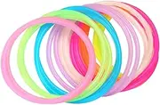 BUGUUYO 50pcs Jelly Bracelets Glow Bracelets Neon Light Wristbands Bulk Ornaments Glow Accessories Glow in The Dark Hair Accessories Glow in The Dark Bracelets 80 s Accessories