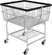 Ｂｅｓｇａ Rolling Laundry Cart Laundry Basket Home Bedroom with Wheels Space Saving Organization Hotel Office Large Capacity Organizer