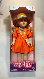 Brand New In Box My Life As Sydney Poseable 18 inch Doll, Blonde Hair Brown Eyes