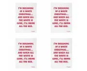 4PK Annabel Trends Christmas Cotton Tea Towels Dish Drying Cloth White Xmas