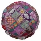 New 18" Round Floor Decorative Pillow Cover Purple Patchwork Cushion Cover
