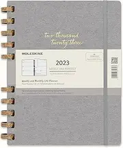 Moleskine 2023 Spiral Planner, 12m, Extra Extra Large, Remake Smoke, Hard Cover (8.5 X 11)