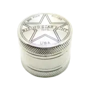 Three piece metal Rising Star Mint Ultra Mini Three Layer Silver Tobacco Grinder