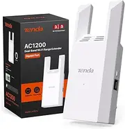 Tenda AC1200 WiFi Extender Dual Band 867Mbps 5GHz/300Mbps 2.4GHz, WiFi Extender Signal Booster for Home, WiFi Extender with Gigabit Ethernet Port, Covers up to 1500 sq.ft & 30 Devices (A18Pro)