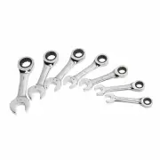 7 Piece Metric Stubby Short Ratcheting Wrench Set Ratchet