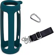 LTGEM Silicone Protective Case for JBL Flip 6 Portable Bluetooth Speaker with Extra Carabiner and Strap- Blue (Case Only)