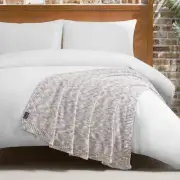 Logan Tan/Grey Chenille Knit 50"X70" Throw Blanket - Luxurious Soft Blanket f...