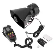 Universal Motorcycle Car Alarm Sound 7 Tone Horn 12V 100W Police Siren Horn Loudspeaker (Black)