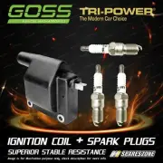 1 GOSS Ignition Coil + 3 Tri-Power Spark Plugs for Daewoo Matiz F8CV 0.8L 3Cyl (for: Daewoo)