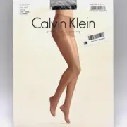 Calvin Klein Black Chiffon Sheer Control Top Pantyhose Sz A K21 Nylons