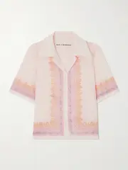 [ALIX OF BOHEMIA] ALIX OF BOHEMIA - Ophelia Printed Cotton-voile Shirt - Blush - medium medium Pink