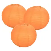 3Pcs Decorative Hanging Round Paper Lanterns 35cm/14", Orange
