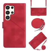 PT005 YB Imprinting Series-7 for Samsung Galaxy S24 Ultra Case with Shoulder Strap Phone Cover