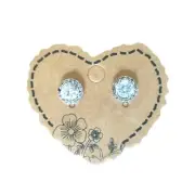 Round Cut Cubic Zirconia Stud Bridal Wedding Earrings Sterling Silver 925 Post