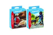 Playmobil Pizza Baker And Policeman with Sniffer Dog Childrens Toy Playset 4+