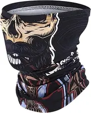 Sun UV Protection Face Masque,Scary Printing Design Ice Silk Neck Cooling Face Shield | Breathable Cooling Neck Scarf Windproof Ice Silk Neck Cooling Motorcycle Face Shield