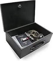 Honeywell Safes & Door Locks 6104 Fire Resistant Steel Security Safe Box, 8.7x12.7x4.2, Black