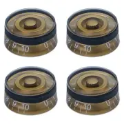 4 x Control Speed Knobs Electric Guitar bass Volume Tone Knobs Gold/Rubber Ring