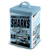 Cronulla Sharks NRL Cookie Storage Tin with Full Colour Logo Design