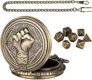 [Generico] Pocket Watch for Dice, Pocket Watch Dice Holder - Chain Punch Pattern Pocket Watch Case, Metal Nuts with Shell for Pocket Watch for Vintage Pocket Watches in, bronze, riferimento alla