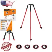 Aluminum Tripod Bipod - Thumb Release for Surveying & GPS Poles, 6ft Max Height
