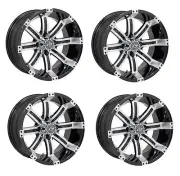 Golf Cart GTW 14x7 Machined Black Tempest Wheels | Set of 4 | 3:4 Offset 4/4
