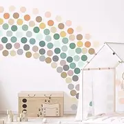 2-inch Polka Dot Wall Decals For Girls Bedroom Featuring 150 Neutral Boho Rainbow Wall Decal Stickers for Wall | Perfect For Boho Nursery and Boho Rainbow Classroom Decor | These Peel an(Boho Rainbow)