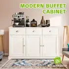 Buffet Sideboard Cabinet 3 Drawers 3 Doors Cupboard Hallway Table White