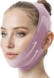 Graphene V-Shaped Mask, Chin Strap for Sleeping, V-Lift Firming Mask for Women, Reusable Face Strap, Jaw Exerciser, Lilac, Medium