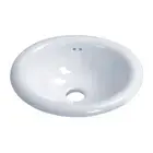 Lily Oval Shaped Drop-In Bathroom Vanity Sink 17-1/2" X 15-1/2" White Porcelain