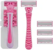 Razors for Women Hair Removal Shaver-Detachable Head Fits Body Curve,Anti-slip Ergonomic Handle,Skin Beauty Tool Hair Shaving Razor for Facial Eyebrow,Underarm,Leg Bikini Hairs,4 Count in Storage Case