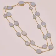 925 Sterling Silver Chalcedony Chain,Chalcedony Chain,Gemstone Chain,Chalcedony