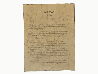 Homer's The Iliad - Hand Antiqued First Page Reproduction