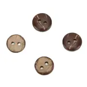200 Pcs Thick Coconut Shell Button 2 Holes Practical Brown Buttons For Sewing
