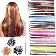 WOFASHPURET 1 Set Hair Tinsel Extensions Colors of Sparkling Hair Strings Lightweight and Comfortable Styling Tools for Special Events and Everyday Glamour