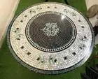 60" Green Marble Mother Of Pearl Center Sofa Coffee Table Top Handmade Furniture