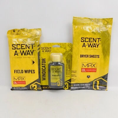 Scent A Way Lot Hunter Specialty Scent Elimination Wipes Dryer Sheets Windicator