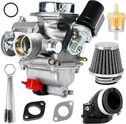 YDO Carburetor for GY6 125cc 150cc 4 Stroke 152QMI 152QMJ 157QMI 157QMJ Engine Electric Choke Motorcycle ATV Go Karts Scooter,Carb with Intake Manifold