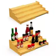 Spice Rack Organizer for Cabinet, 4 Tier Expandable Spice Rack, Bamboo Spice ...