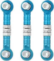 uxcell 3 Pcs Steering Servo Turnbuckle Rod RC Aluminum Alloy Linkages for HSP 1/10 94123 On-Road RC Car (Blue, 32mm)
