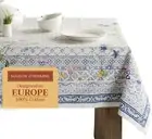 Tablecloth 54"X54" - Faience Pattern - Square Decorative Cotton Tablecloth for D