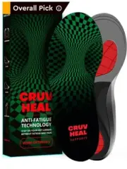 Cruvheal Anti-fatique Work Boot Insoles, Planter Fasciitis Relief, Green, Large