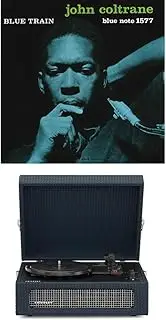 Crosley Voyager Portable Bluetooth Turntable (Black) and John Coltrane - Blue Note (Label) John Coltrane Blue Train Vinyl Album [Bundle]
